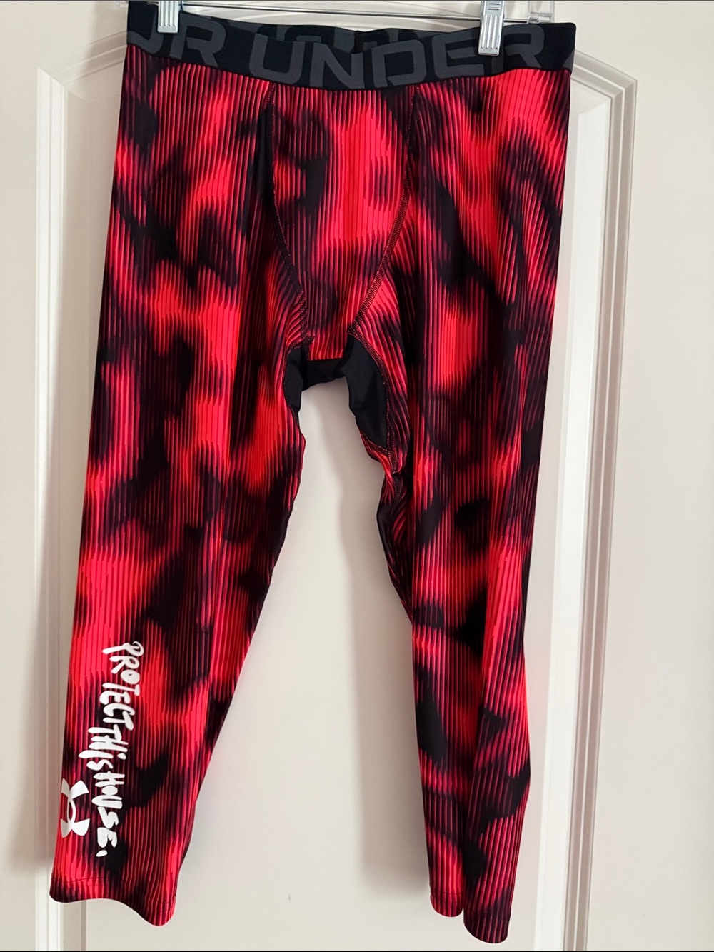 Under Armour Boy’s Red and Black Performance Leggings